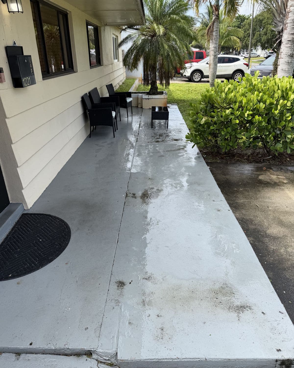 Front entry walkway in South Florida — before cleaning